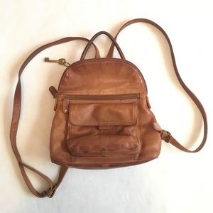 Vintage Fossil Mini Leather Backpack
